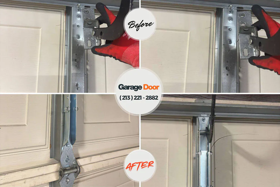 Before and after: garage door repair Wadesboro, NC